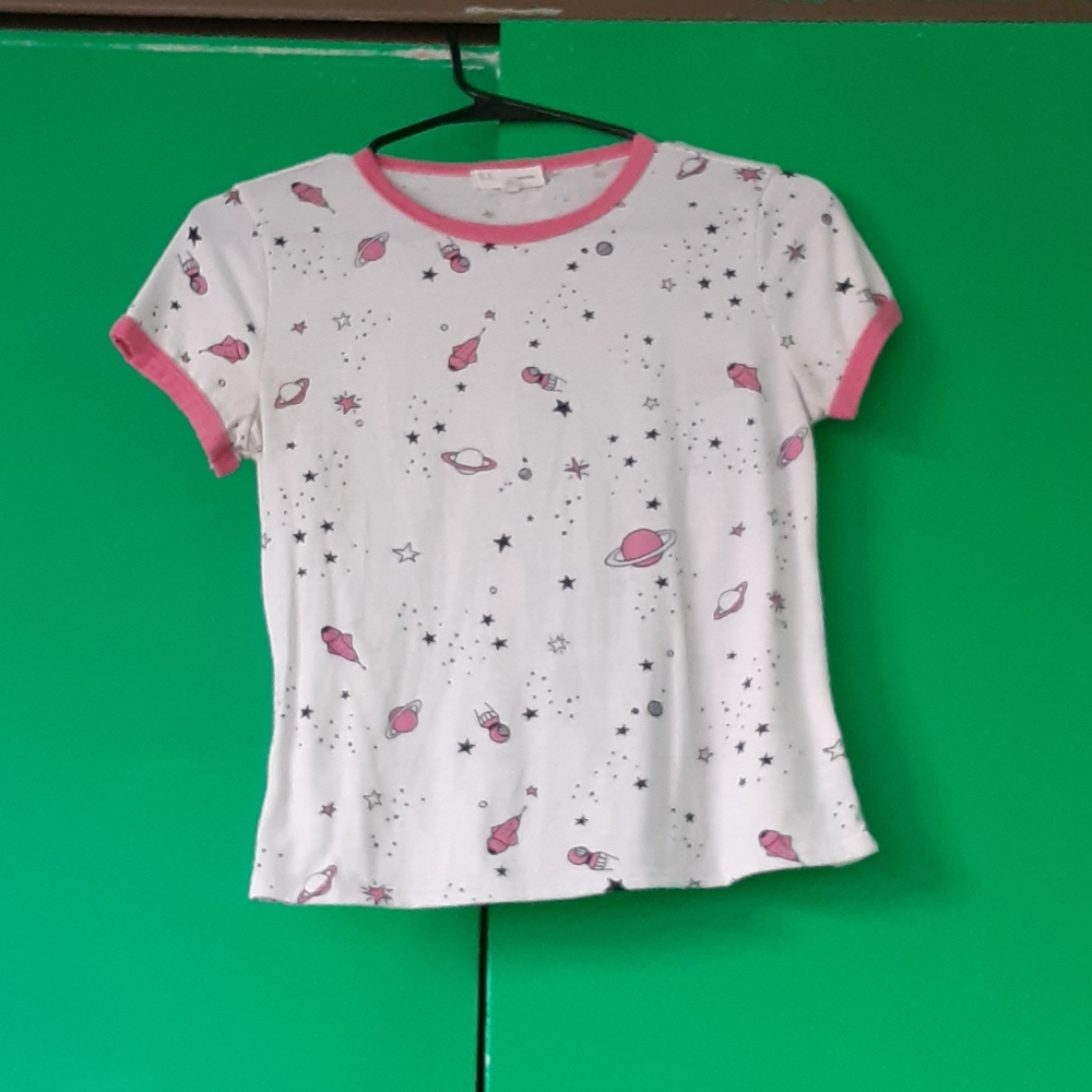 Short sleeved outer space shirt